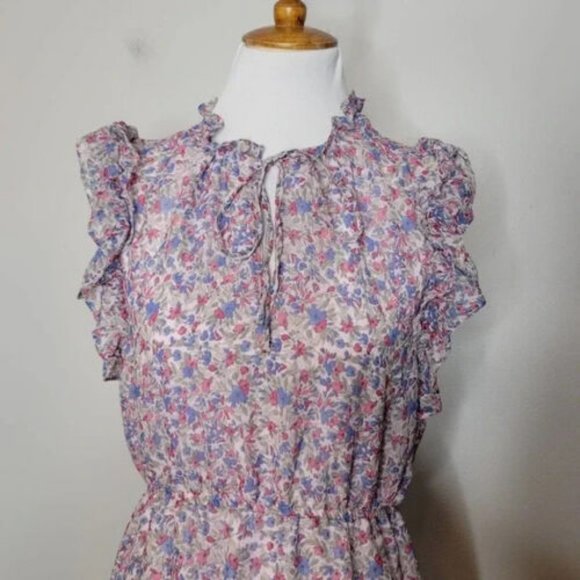 SALE BB Dakota Steve Madden Blue and Pink Floral Canyon Maxi Dress - Picture 4 of 5